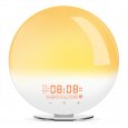Wake Up Light Sunrise Sunset Alarm Clock Colorful Lights Natural Sounds Aid Bedside Lamp