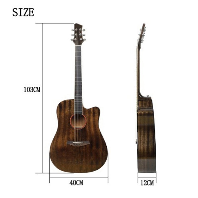 40-inch Acoustic Guitar For Beginners Folk Guitar With Wrench Wipe Cloth Playing Musical Instruments Gifts For Kids 