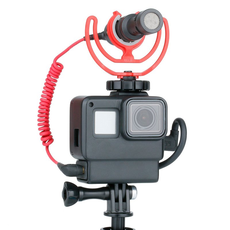 Ulanzi V2 for Gopro Hero 7 6 5 Plastic Housing with Extend Microphone Port Cold Shoe Mount  black