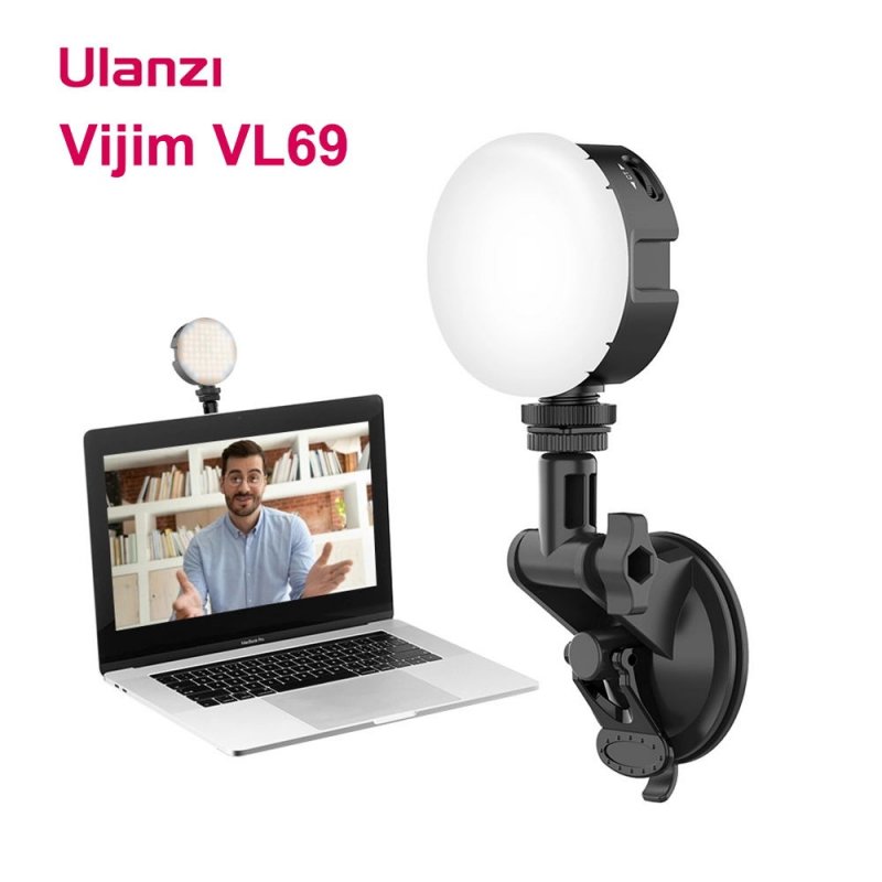 Ulanzi VIJIM VL69 LED Video Light 2500-6500K Round Soft Fill Light Lamp Live Broadcast Conference Lighting Kit for Live Vlog black