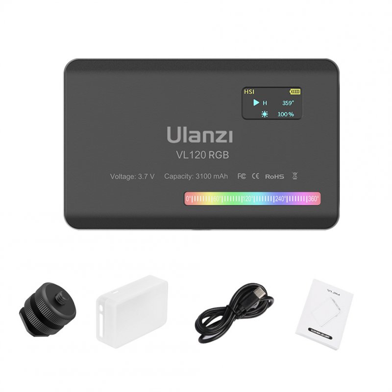Ulanzi Vl120 Rgb Mini Pocket Led Fill-in Light Portable Full-color Photography Lighting Handheld Lamp Black