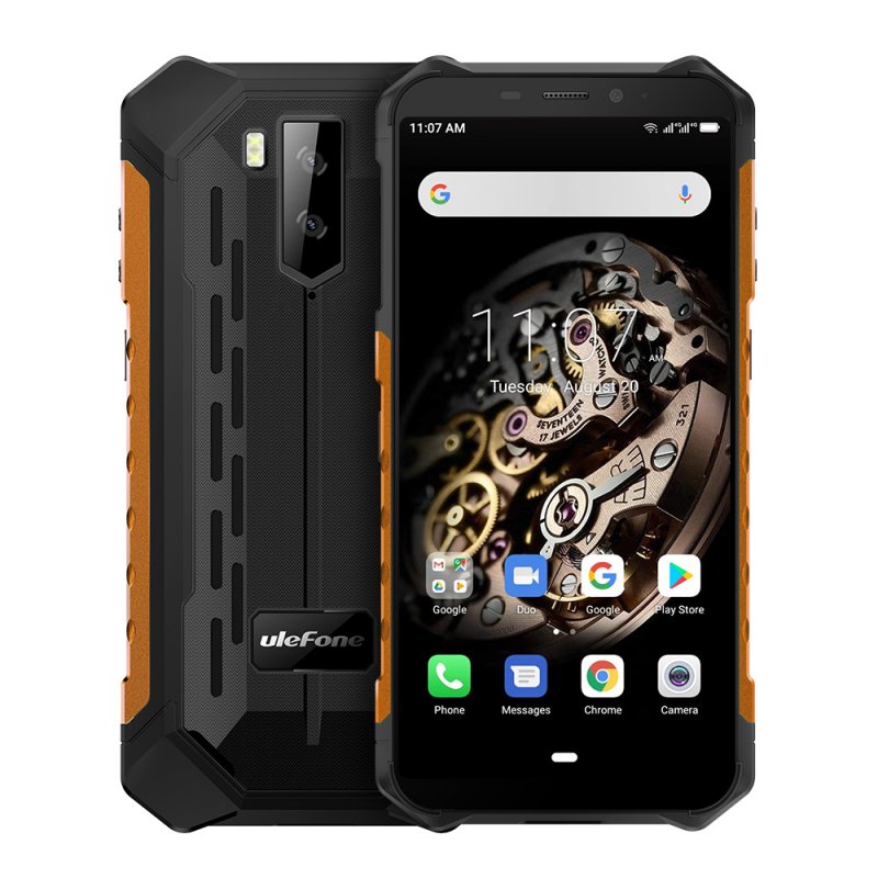 Ulefone Armor X5 MT6763 Octa core ip68 Rugged Waterproof Smartphone Android 9.0 Cell Phone 3GB 32GB NFC 4G LTE Mobile Phone Orange_European version