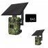 Ultra HD Solar Powered Surveillance Camera Cellular Trail Cameras Infrared Camera for Outdoor Garden EU Plug   64G Card