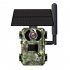 Ultra HD Solar Powered Surveillance Camera Cellular Trail Cameras Infrared Camera for Outdoor Garden EU Plug   64G Card