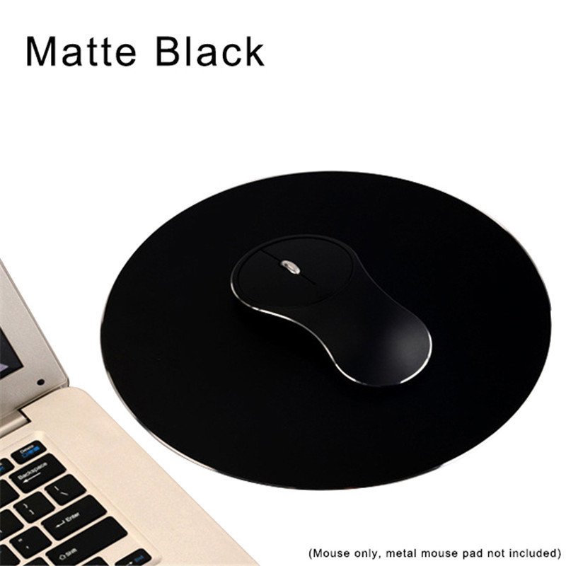 Ultra Slim Portable 2.4Ghz 1600dpi Aluminum Alloy Mute Rechargeable Mouse Wireless Charger Optical Gaming Mouse black