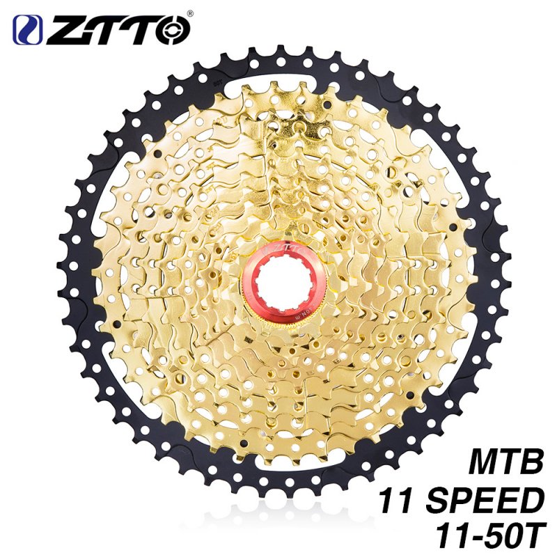 ZTTO MTB 11 Speed Cassette 11 s 11-50 t  UltraLight Freewheel Mountainbike Cassette Flywheel 11-speed 50T black gold SL