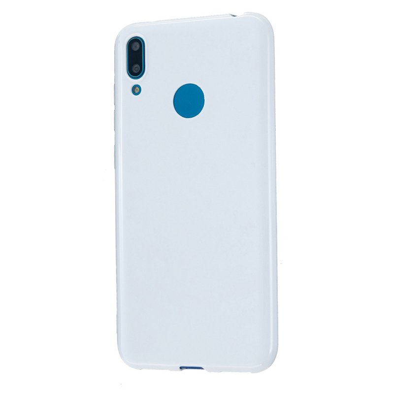 For HUAWEI Y6/Y7 Prime 2019 Glossy TPU Phone Case Mobile Phone Soft Cover Full Body Protection Milk white