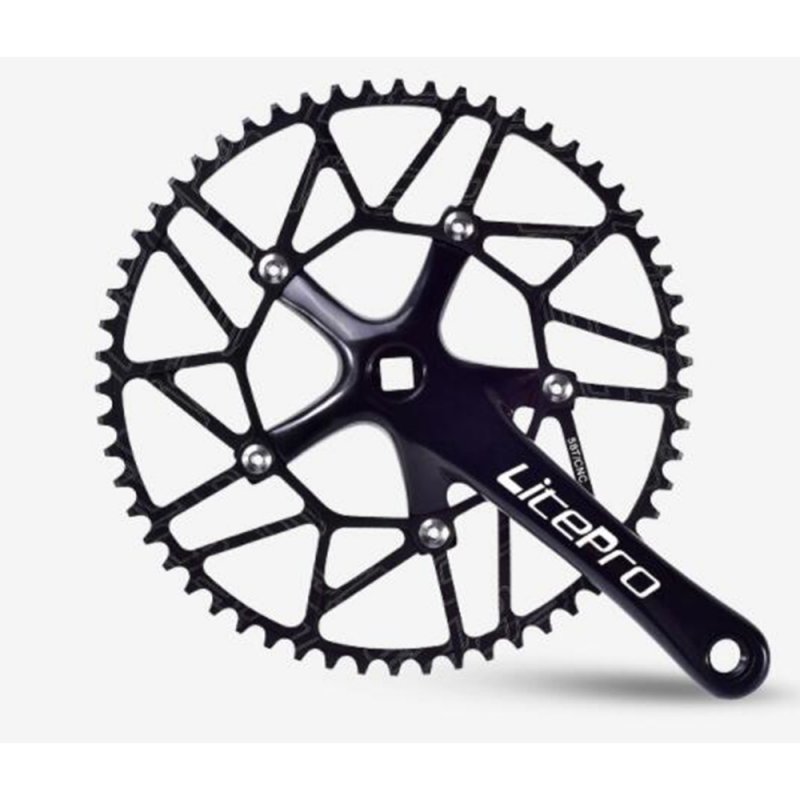 Ultralight LP Positive And Negative Teeth 52 54 56 58T Single Disc 130BCD Crank Bicycle Sprocket Black crank + 56T disc / set_Special size