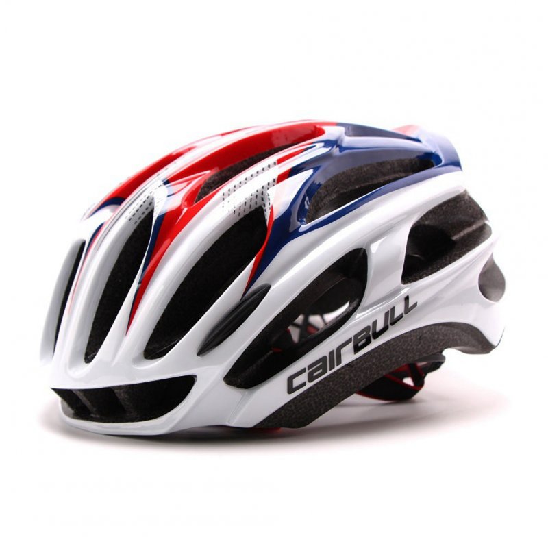 Ultralight Racing Cycling Helmet with Sunglasses Intergrally molded MTB Bicycle Helmet Mountain Road Bike Helmet Red and blue_M (54-58CM)