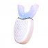 Ultrasonic Toothbrush  LED Light Waterproof U Shaped Brush Head Protects Gums  360   Oral Cleaning Ordinary White