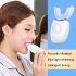 Ultrasonic Toothbrush  LED Light Waterproof U Shaped Brush Head Protects Gums  360   Oral Cleaning Ordinary White
