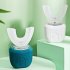 Ultrasonic Toothbrush  LED Light Waterproof U Shaped Brush Head Protects Gums  360   Oral Cleaning Ordinary White