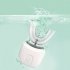 Ultrasonic Toothbrush  LED Light Waterproof U Shaped Brush Head Protects Gums  360   Oral Cleaning Ordinary White