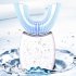 Ultrasonic Toothbrush  LED Light Waterproof U Shaped Brush Head Protects Gums  360   Oral Cleaning Ordinary White
