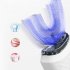 Ultrasonic Toothbrush  LED Light Waterproof U Shaped Brush Head Protects Gums  360   Oral Cleaning Ordinary White
