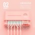 Ultraviolet Electric Toothbrush Sterilizer Free Punch Wall Mount Toothbrush Storage Box pink