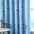 Underwater World Printing Window Curtain for Kids Room Shading Decor Blue cloth 1 meter wide x 2 7 meters high