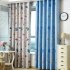 Underwater World Printing Window Curtain for Kids Room Shading Decor Blue cloth 1 meter wide x 2 7 meters high