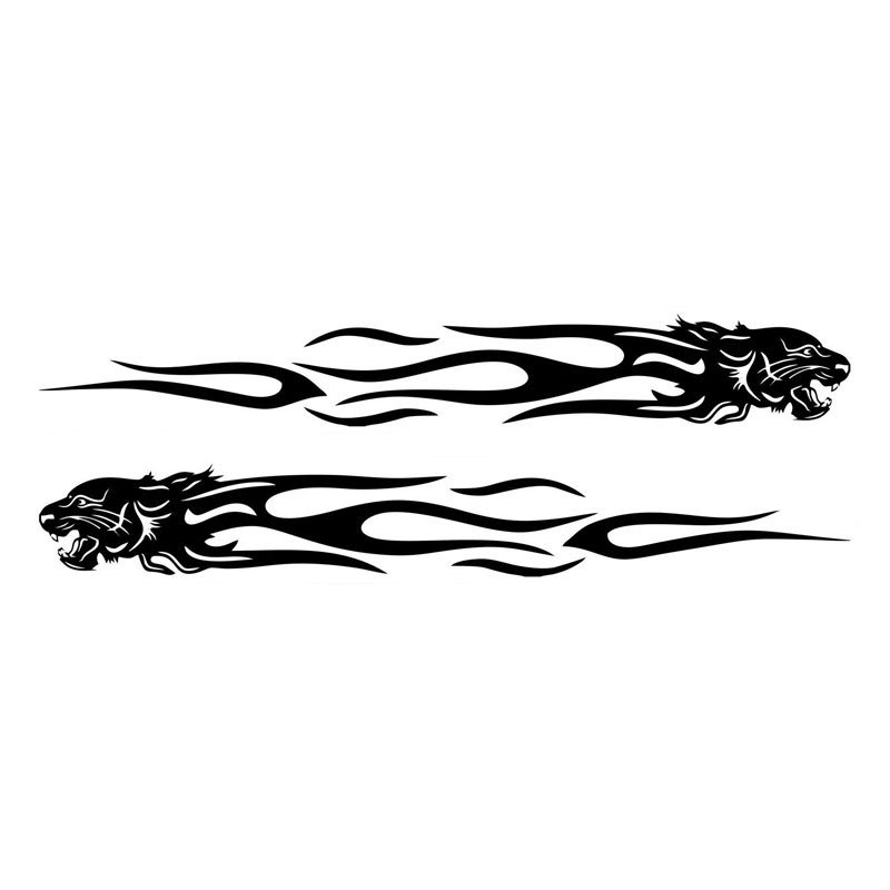 ique Tiger Flame Car Styling Sticker