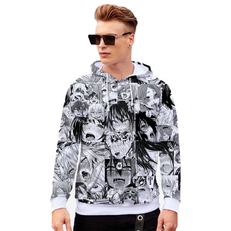Unisex 3D Casual Digital Printing Fashion Pattern Long Sleeve Hooded Shirt Sweatshirts W style_XL