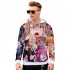 Unisex 3D Casual Digital Printing Fashion Pattern Long Sleeve Hooded Shirt Sweatshirts Q style XXL