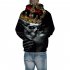 Unisex 3D Crown Skull Kiss Hoodies Couples Fashion Hooded Tops Baseball Sweatshirts as shown S