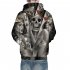 Unisex 3D Crown Skull Pattern Hoodies Couples Fashion Hooded Tops Baseball Sweatshirts as shown XL