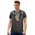 Unisex 3D Digital Printed Round Neck Cotton Short Sleeve T shirt as shown XXXL