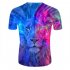 Unisex 3D Lion Digital Printed Short Sleeve T shirt  white 3XL