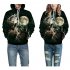 Unisex 3D Vivid Wolf Howl Printed Fashion Hooded Tops Baseball Sweatshirts as shown XL