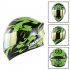 Unisex Advanced Double Lens Flip up Motorcycle Helmet Off road Safety Helmet green with gold lens XXL