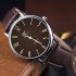 Unisex Casual Business Style Leather Strap Waterproof Classic Watch Small brown dial brown belt