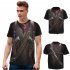 Unisex Casual Round Collar Delicate 3D Digital Printed Soft Cotton T shirt as shown L