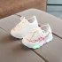 Unisex Children LED Light Shoes Embroider Sports Casual Anti skid Baby Shoes  Pink 24 inner length 15 cm