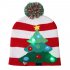 Unisex Christmas Halloween LED Lights Knitted Hat and Scarf Set Fashion Wear Christmas tree  One size
