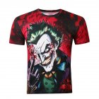 Unisex Cool Dark Knight Poker Clown 3D printed Short sleeved T shirt Photo Color XXL