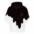 Unisex Couples 3D Black White Milk Cup Digital Printing Sweatshirt Chic Hooded Long Sleeve Tops black and white S