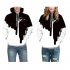 Unisex Couples 3D Black White Milk Cup Digital Printing Sweatshirt Chic Hooded Long Sleeve Tops black and white S