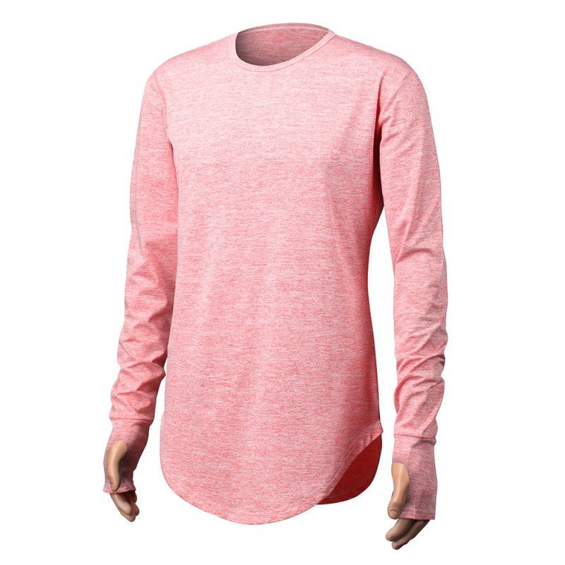 Unisex Cuff Thumb Open Design Fashion Long Sleeve T-Shirt red_M