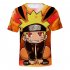 Unisex Cute Japanese Anime NARUTO Digital Printed Round Neck Short sleeved T shirts Q 0455 YH01 Orange P XL