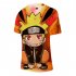 Unisex Cute Japanese Anime NARUTO Digital Printed Round Neck Short sleeved T shirts Q 0455 YH01 Orange P XL