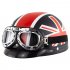 Unisex Cute Motorcycle Helmet Bike Riding Protective Strong Safety Half face Helmet with Goggles Matte black One size