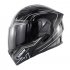 Unisex Double Lens Flip up Motorcycle Helmet High Strength Safety Helmet Matte black blue with silver lens L