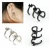 Unisex Earless Holes Stainless Steel Cross Design Cartilage Earrings Jewelry