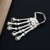 Unisex Elastic Metal Skeleton Linked Hand Chains Halloween Punk Style Bracelet Ornaments