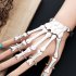 Unisex Elastic Metal Skeleton Linked Hand Chains Halloween Punk Style Bracelet Ornaments