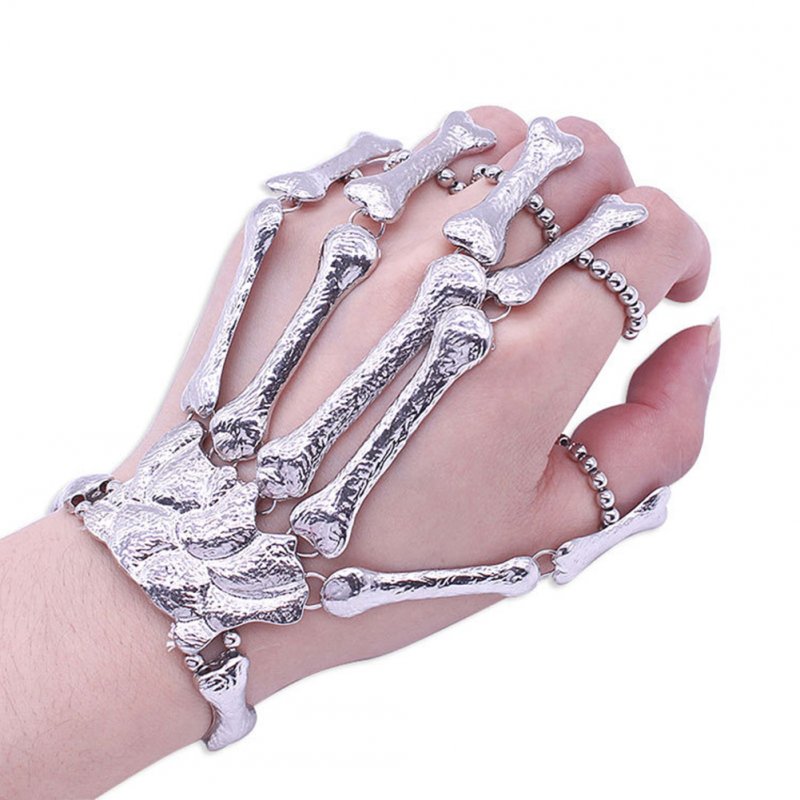 Unisex Elastic Metal Skeleton Linked Hand Cha