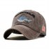 Unisex Embroidered Lettering Shark Pattern Baseball Cap Fashion Denim Sun Shade Hat Navy adjustable