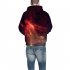 Unisex Fashion 3D Digital Flame Printing Hoodies All match Chic Drawstring Tops flame M