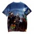Unisex Fashion 3D  Pumpkin Round Collar Cool T shirt as shown L